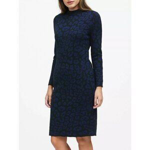NEW BANANA REPUBLIC leopard print metallic stretch knit sweater dress size Small